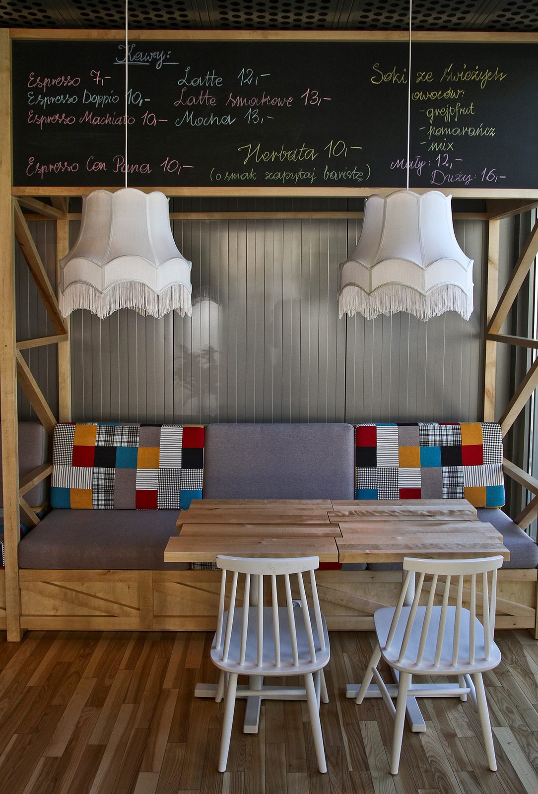 Seating nook with coffee board