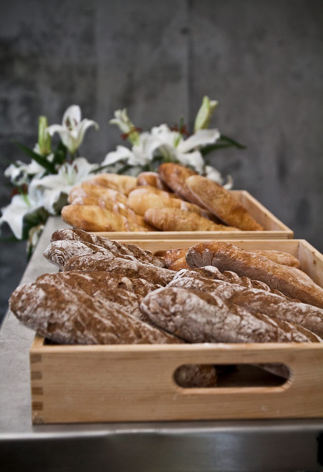 In-house bakery breads at Chwila Moment